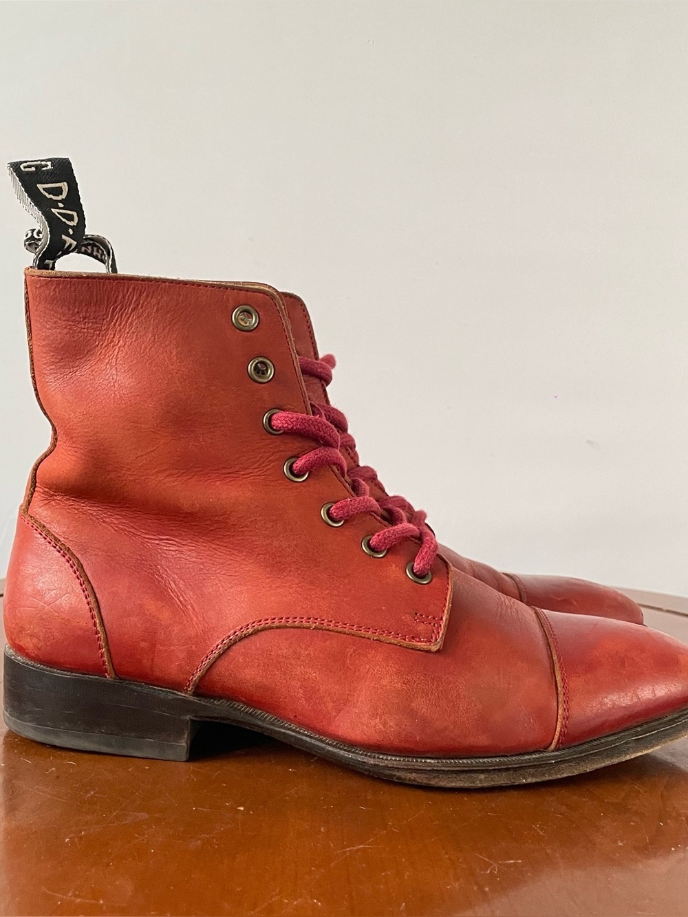 John Fluevog Jaffa Red Leather boots | US 4.5